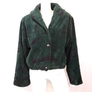 Denali green fleece woodsy outdoor themed jacket